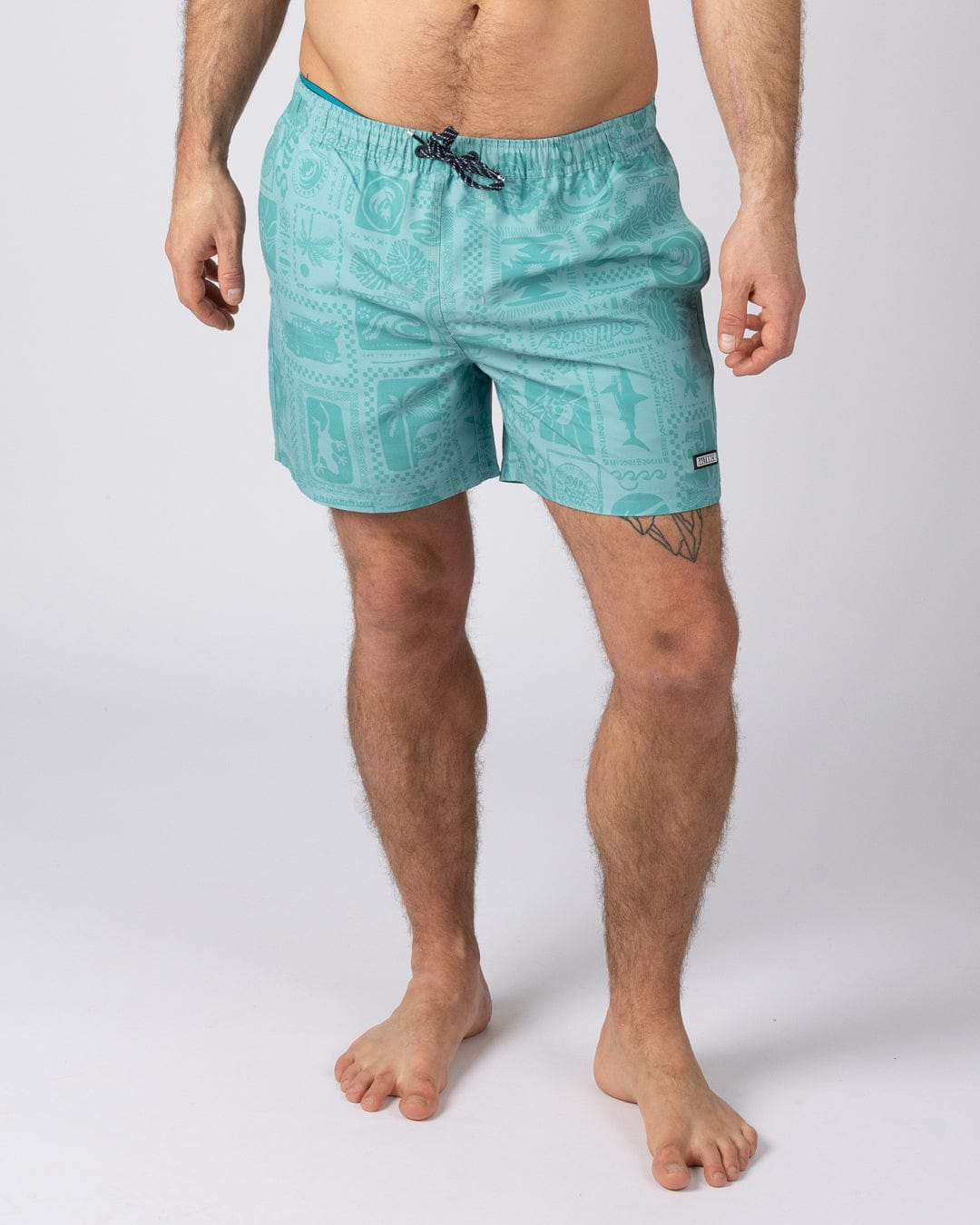 Heritage Tiles Mens Swimwear in Blue