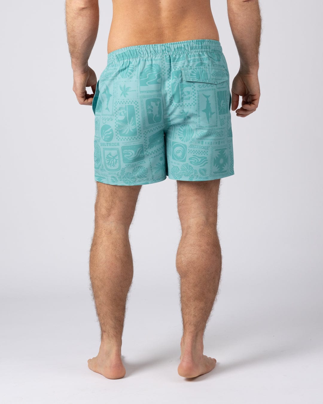 Heritage Tiles Mens Swimwear in Blue