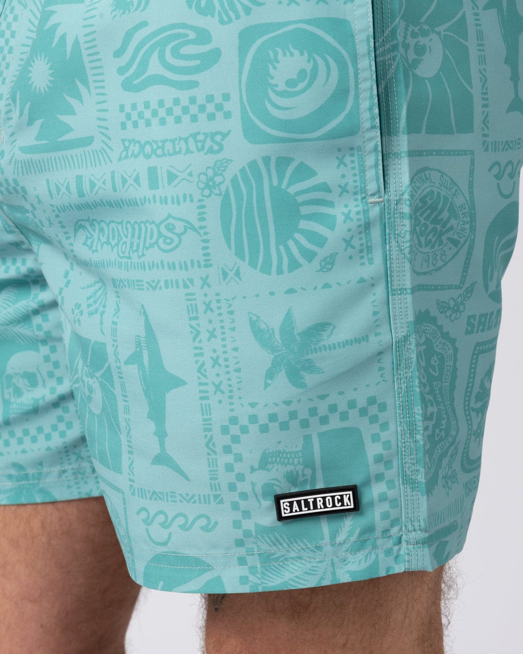 Heritage Tiles Mens Swimwear in Blue