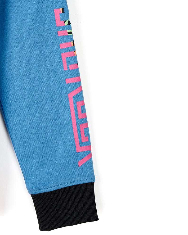 A comfortable Cara - Girls Zip Hoodie - Blue with Saltrock branding.