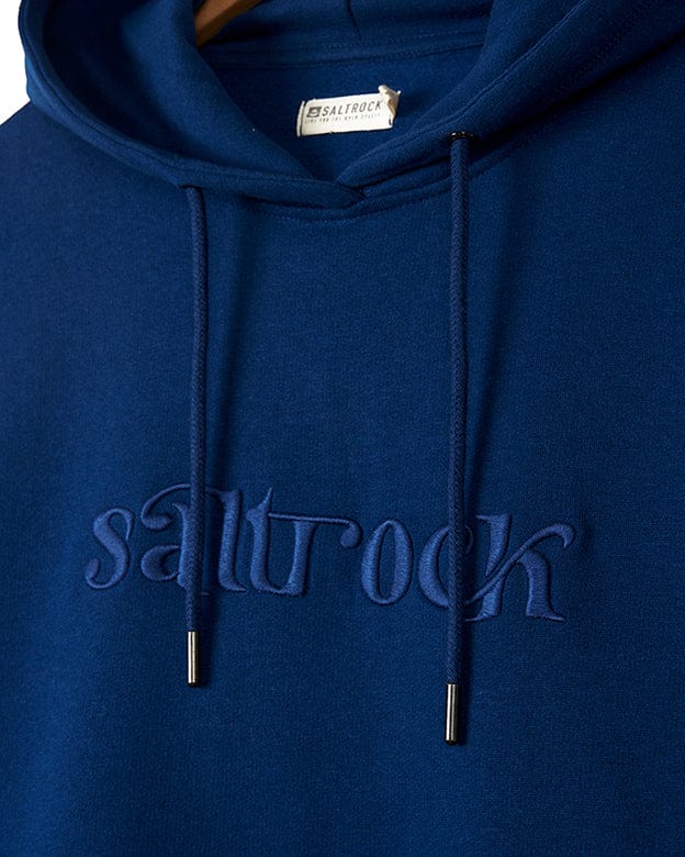 An embroidered Celeste - Womens Pop Hoodie - Blue with the word Saltrock on it.