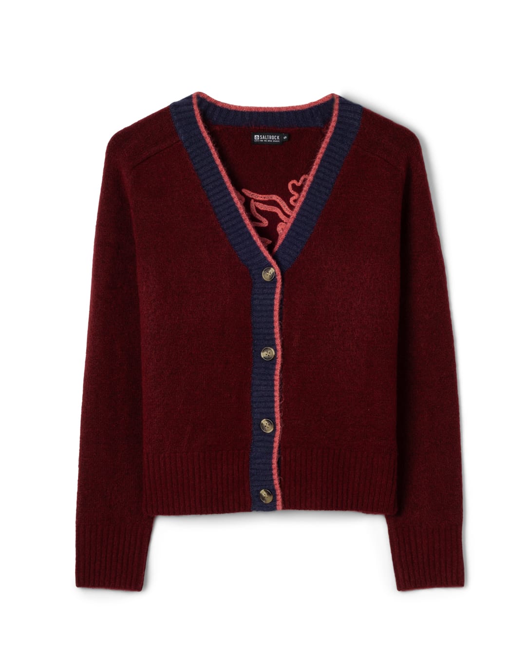Eden Womens Cardigan in Dark Red