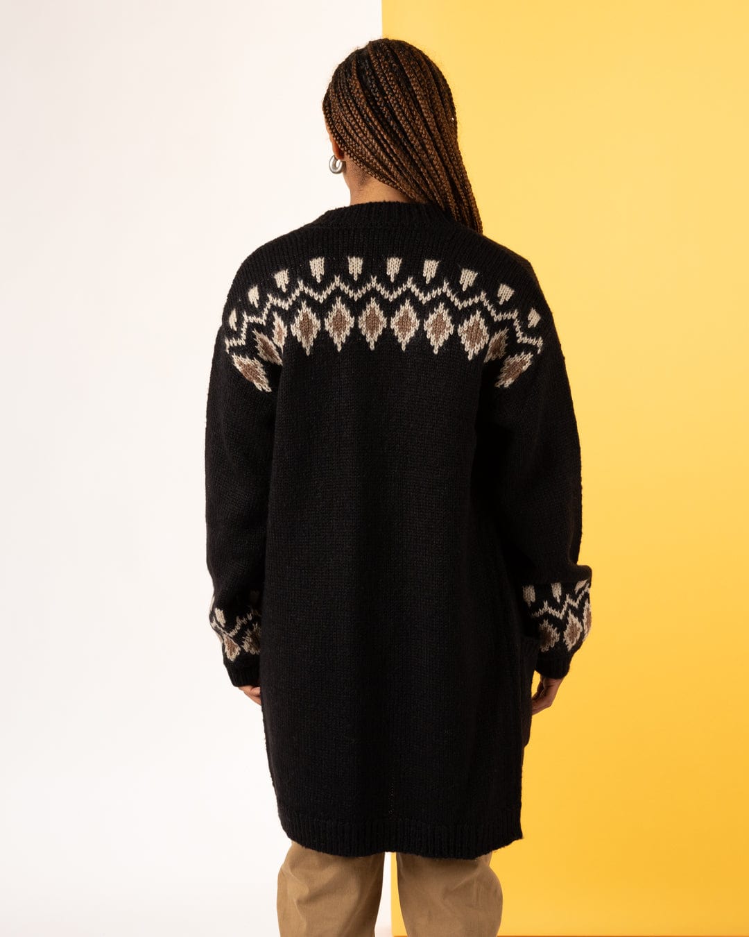 Etta - Womens Longline Cardigan - Black