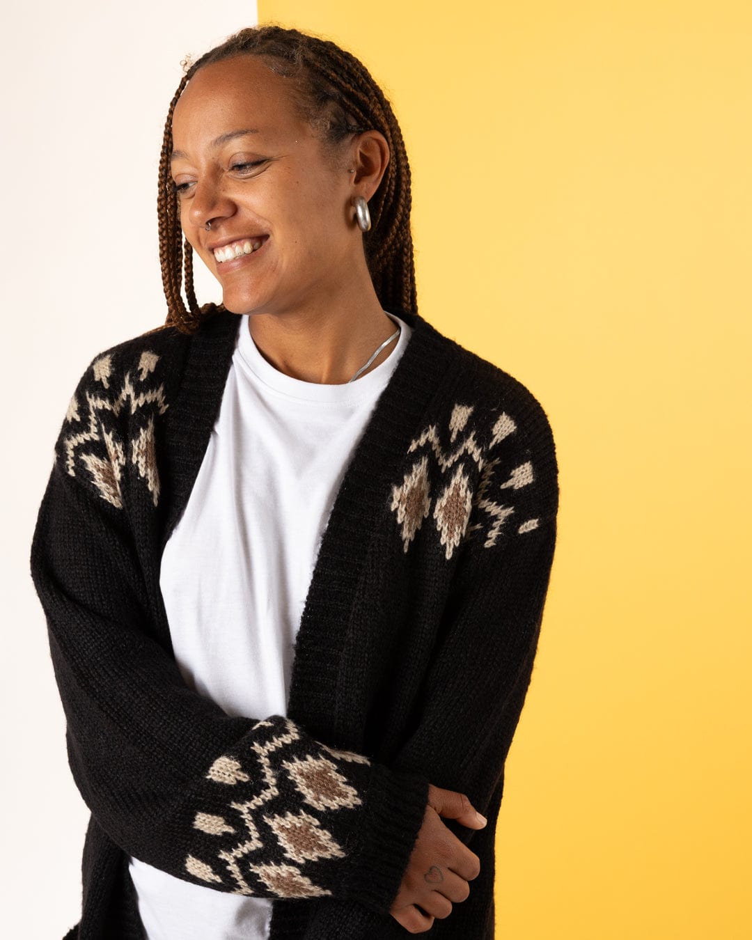 Etta - Womens Longline Cardigan - Black