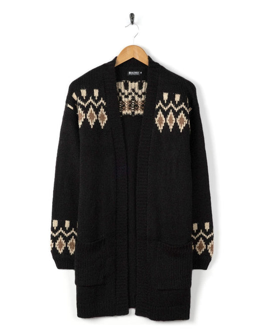 Etta - Womens Longline Cardigan - Black