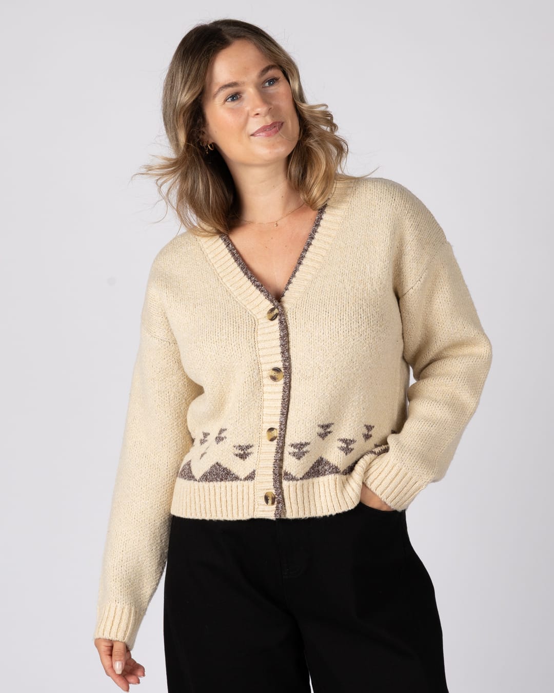 Laurel Short - Cardigan - LIGHT BROWN