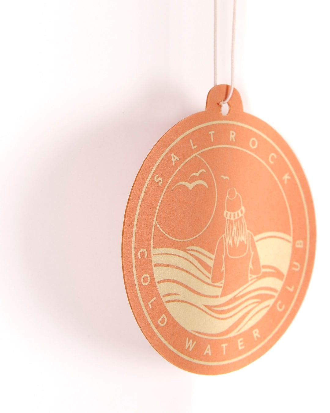 This Cold Water Club - Air Freshener, created by Saltrock, features a boat image, perfect for cold water adventures.