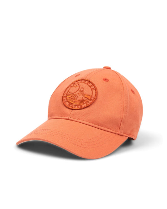 Orange Saltrock baseball cap with an embossed emblem and a curved visor on a white background.