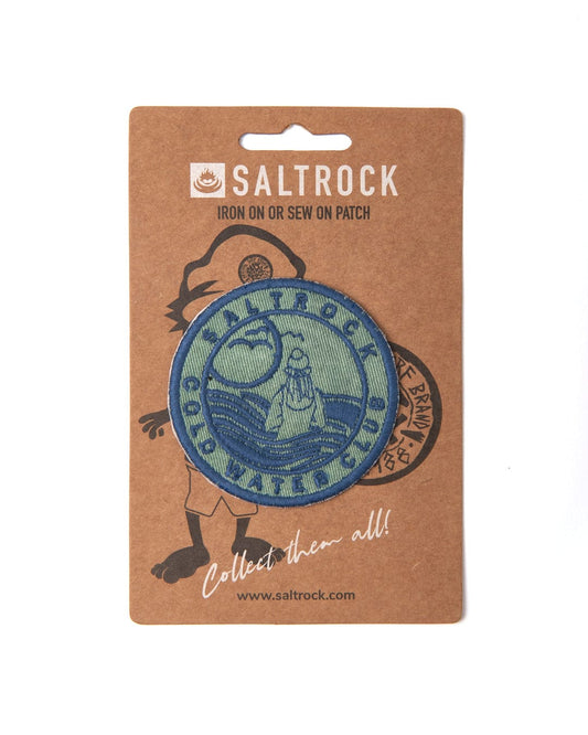 A green patch with the Saltrock Cold Water Club logo embroidered on it.