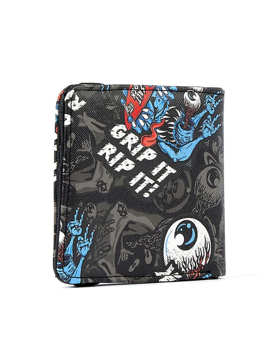 A Saltrock Creep Show - Wallet - Black with an image of a skull on it.