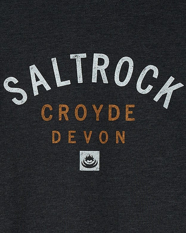 Saltrock Location Zip Hoodie - Croyde - Dark Grey.