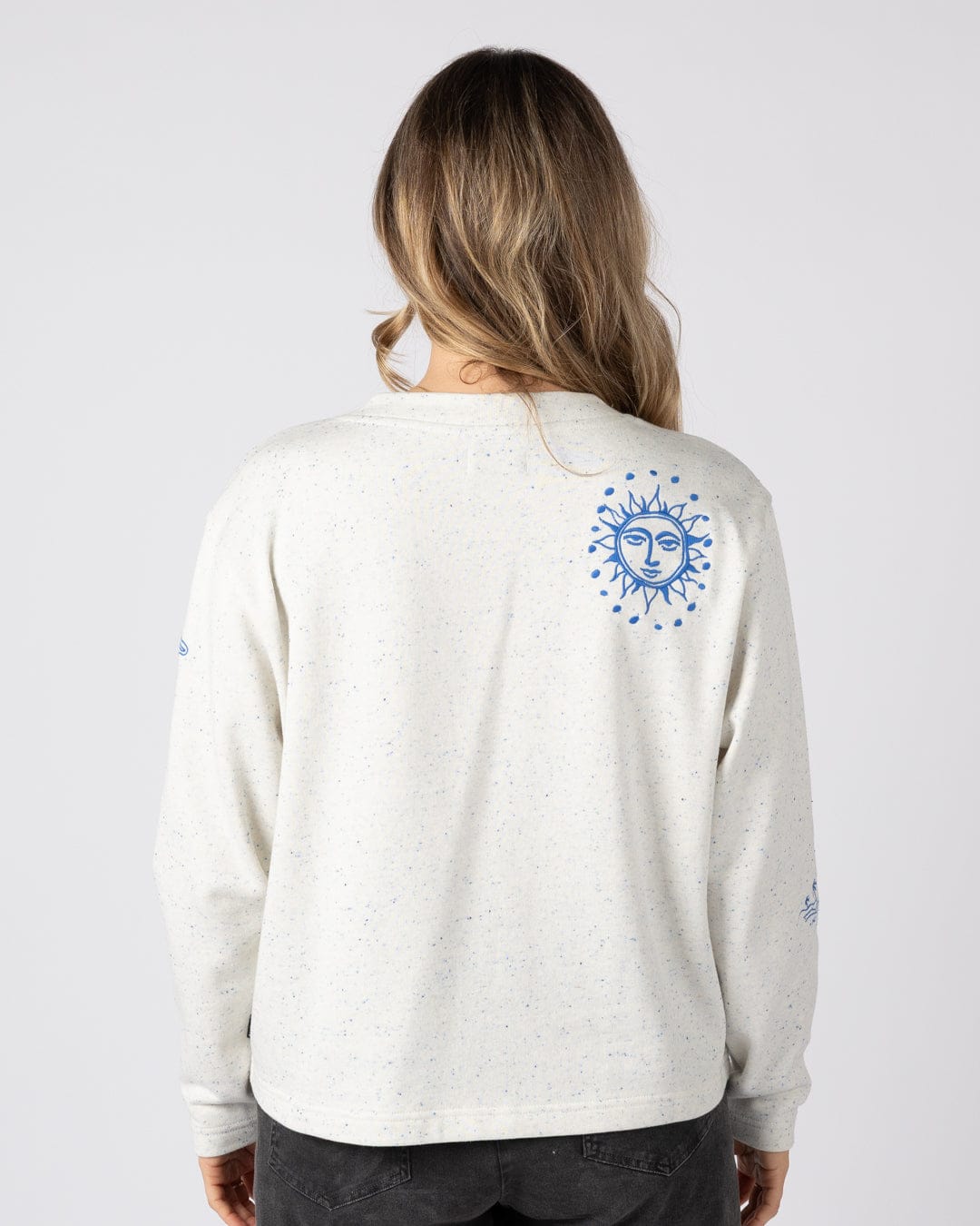 Clemmie Womens Sweat Cardigan in Cream