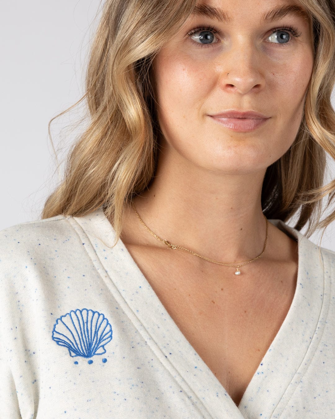 Clemmie Womens Sweat Cardigan in Cream