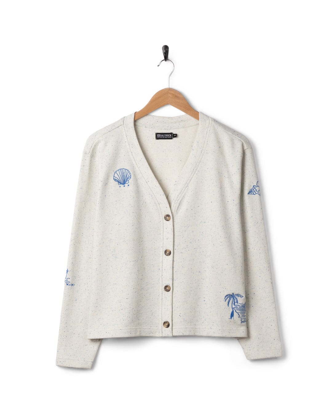 Clemmie Womens Sweat Cardigan in Cream