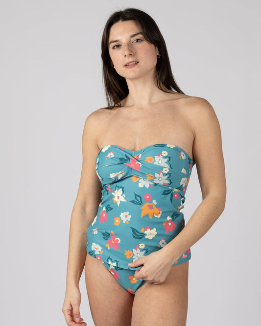 Surf Daze Womens Tankini Top in Blue