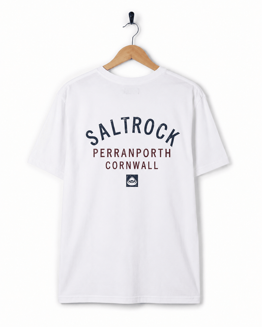 Perranporth Mens Location T-Shirt in White