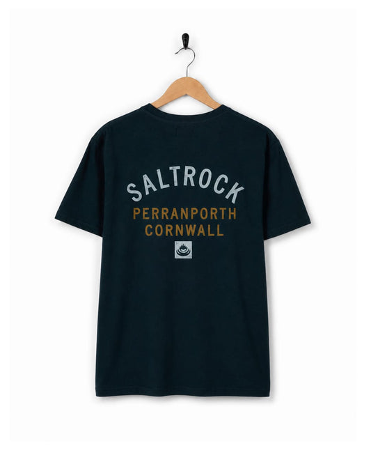 Perranporth Mens Location T-Shirt in Blue