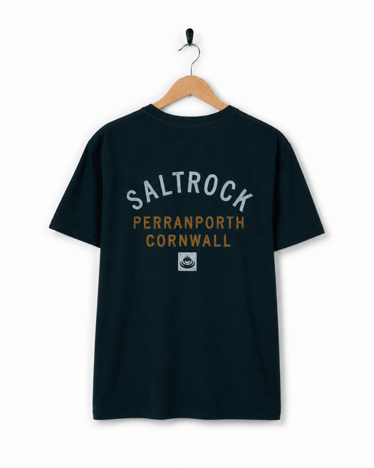 Perranporth Mens Location T-Shirt in Blue