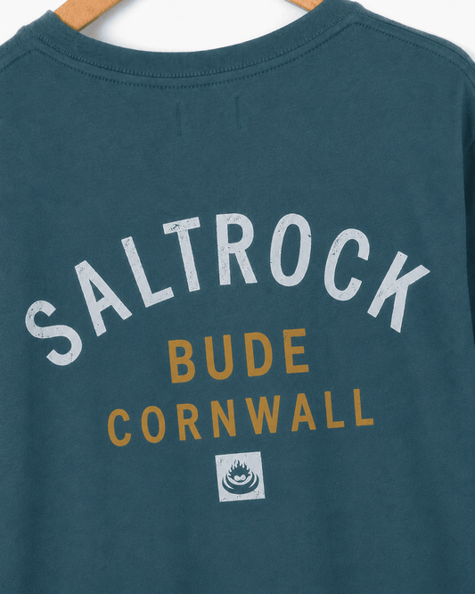 Bude Mens Location T-Shirt in Teal