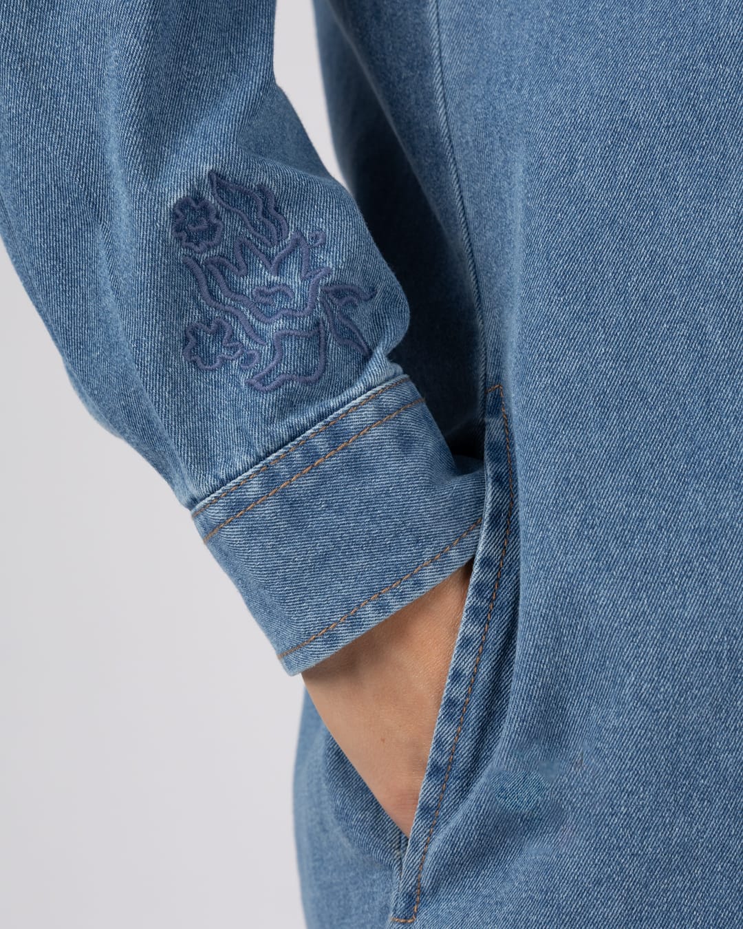 Orea Womens Denim Shirt Dress in Blue