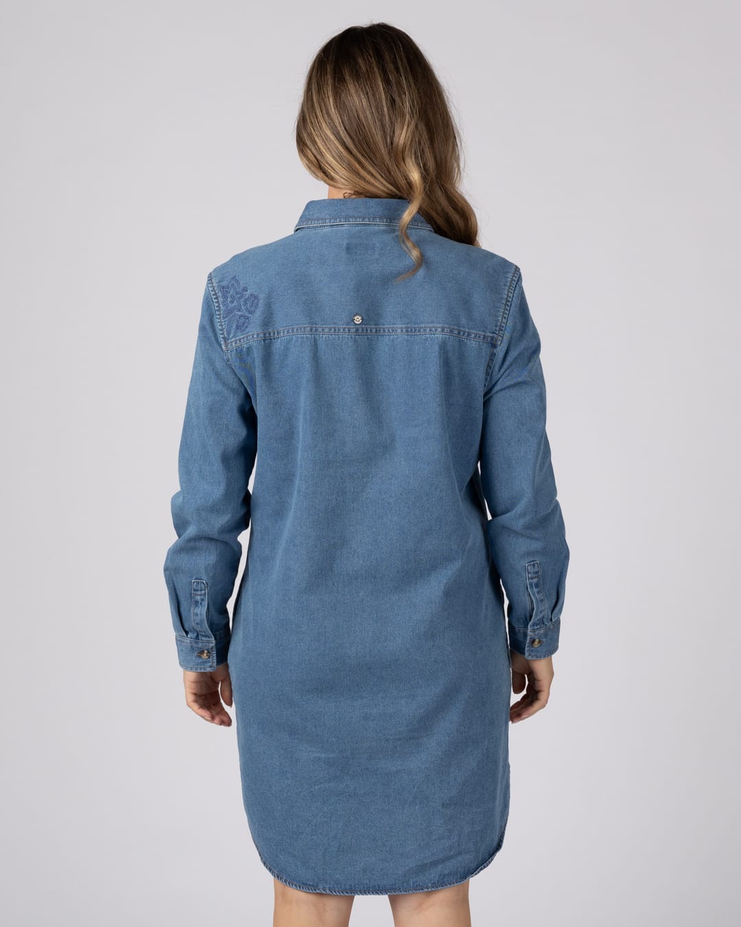 Orea Womens Denim Shirt Dress in Blue