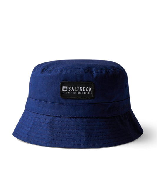 Dockyard - Bucket Hat - Blue with Saltrock branding on a white background.