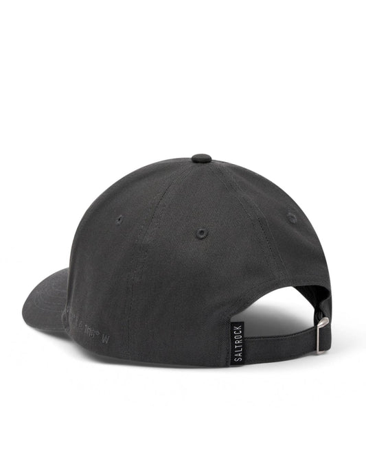 Dark Grey Dockyard baseball cap with an adjustable strap and a Saltrock badge on a white background.