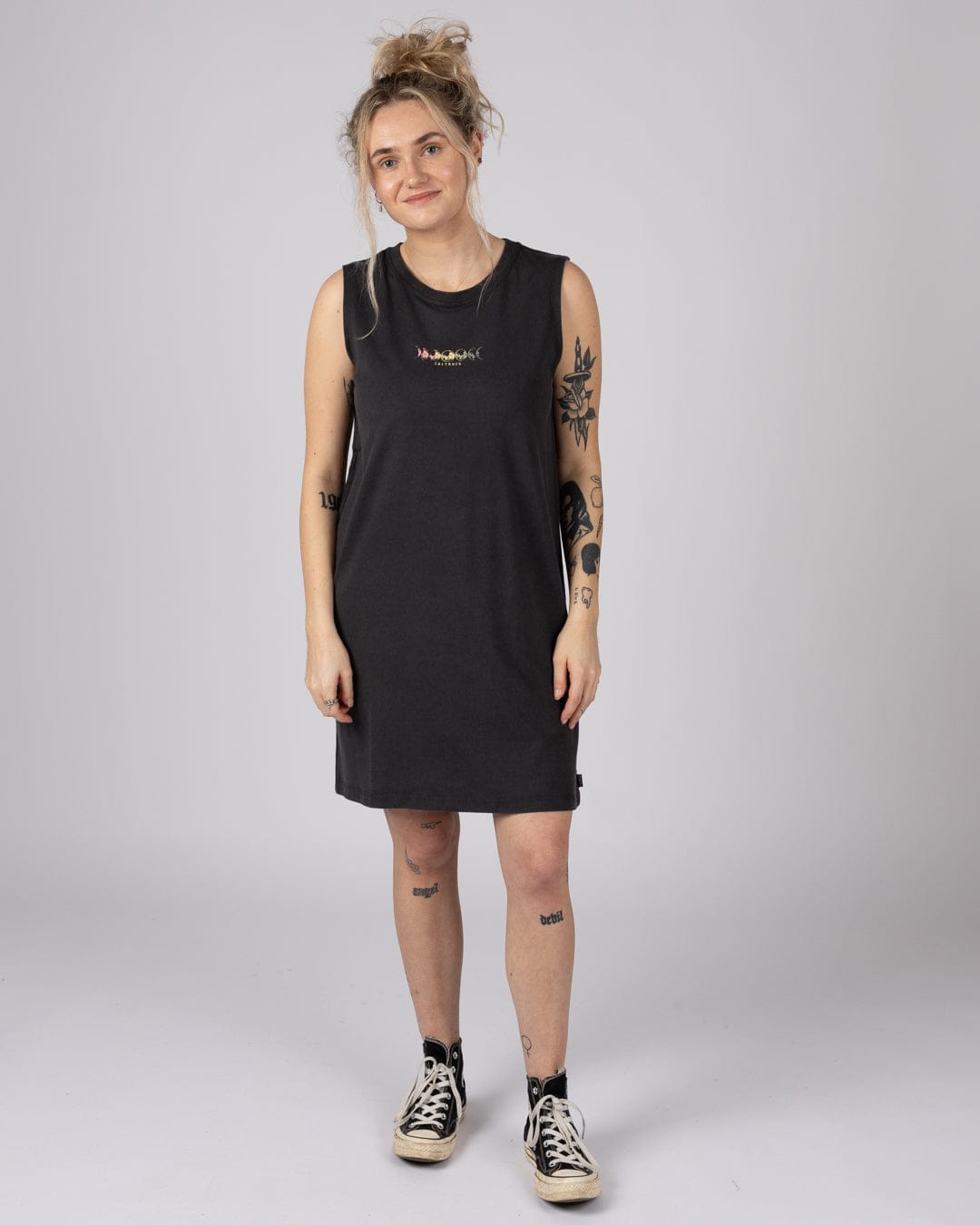 Make Magic - Womens Tank Dress - Dark Grey