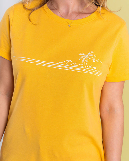 Ocean Stripe - Womens Short Sleeve T-Shirt - Yellow