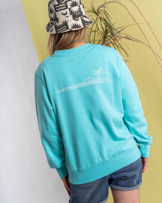 Ocean Stripe - Womens Sweat - Turquoise