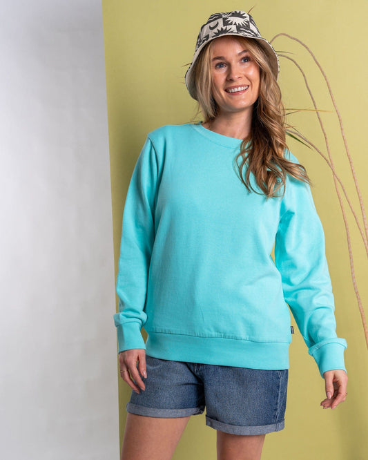 Ocean Stripe - Womens Sweat - Turquoise