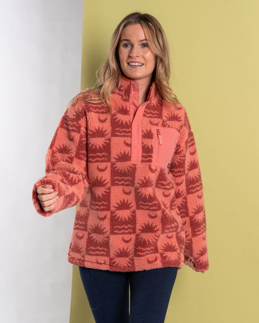 Equinox - Womens 1/4 Neck Fleece - Coral