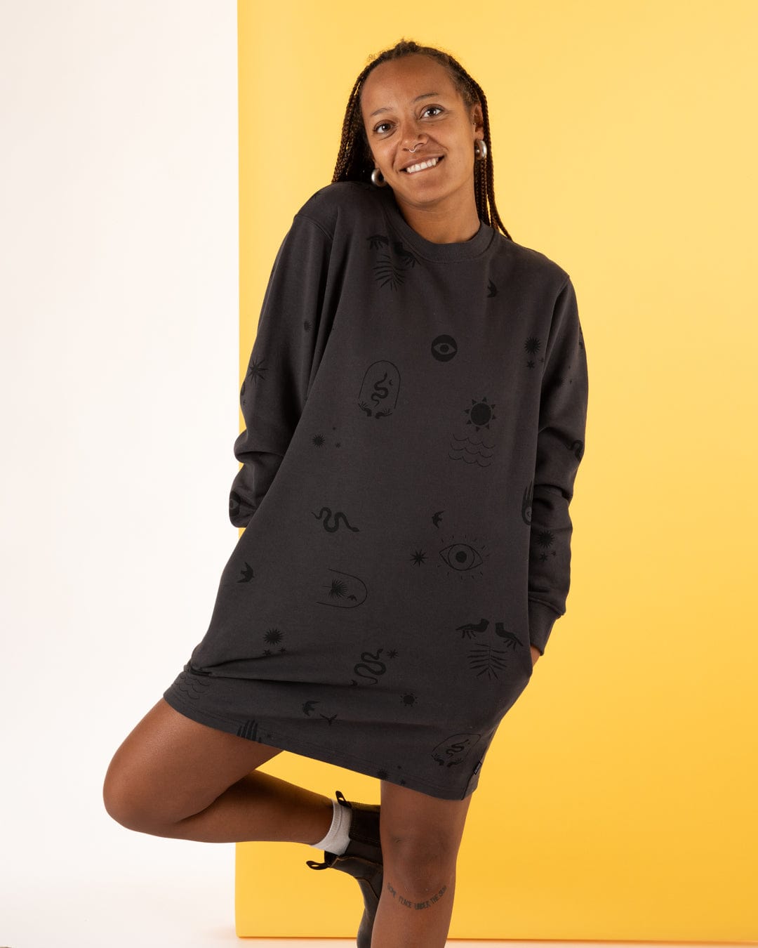 Spirit - Womens Sweat Dress - Dark Grey