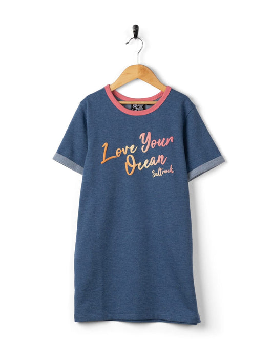 Rainbow Ocean  - Kids Dress - Dark Blue