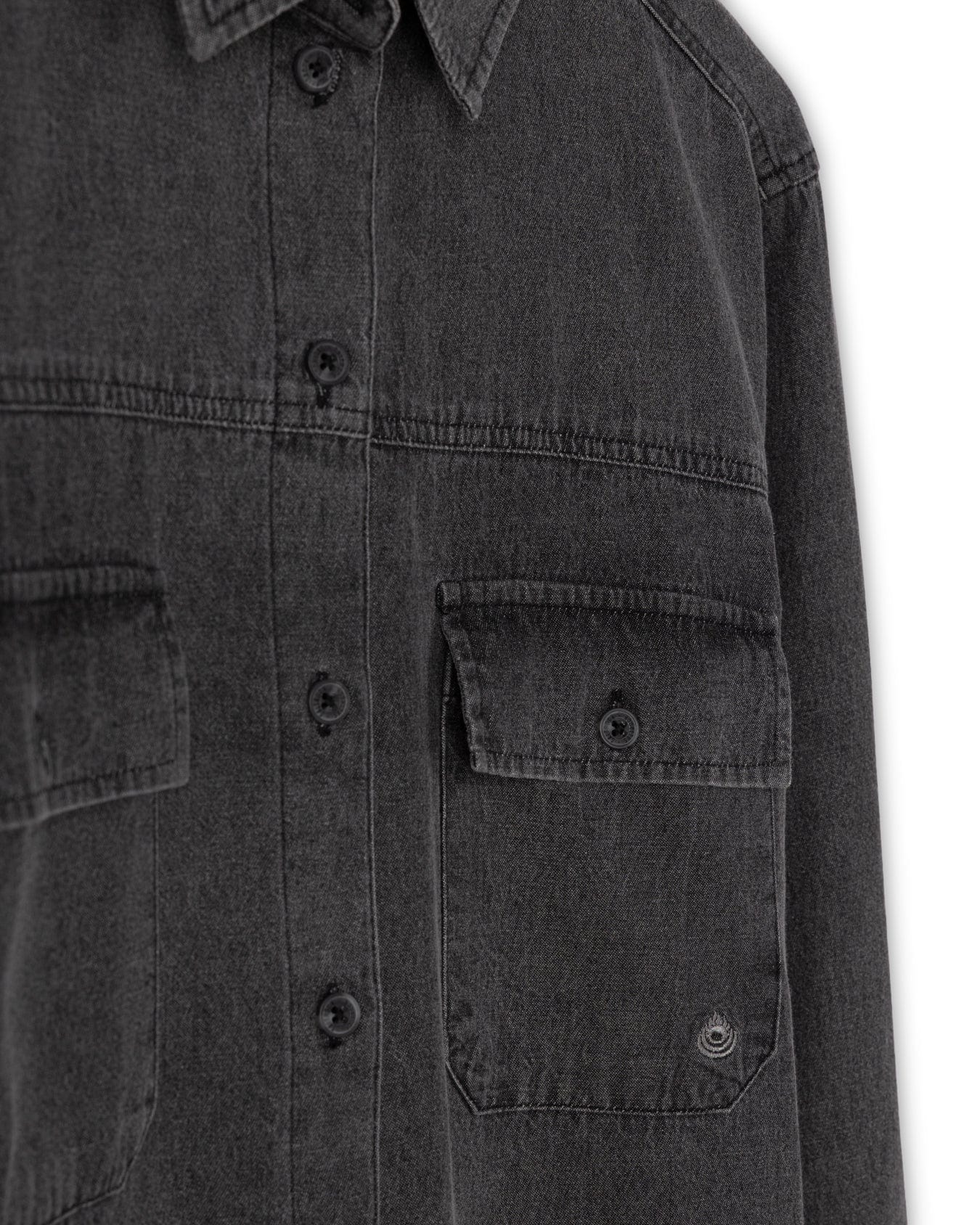 Lori - Womens Washed Denim Dress - Black