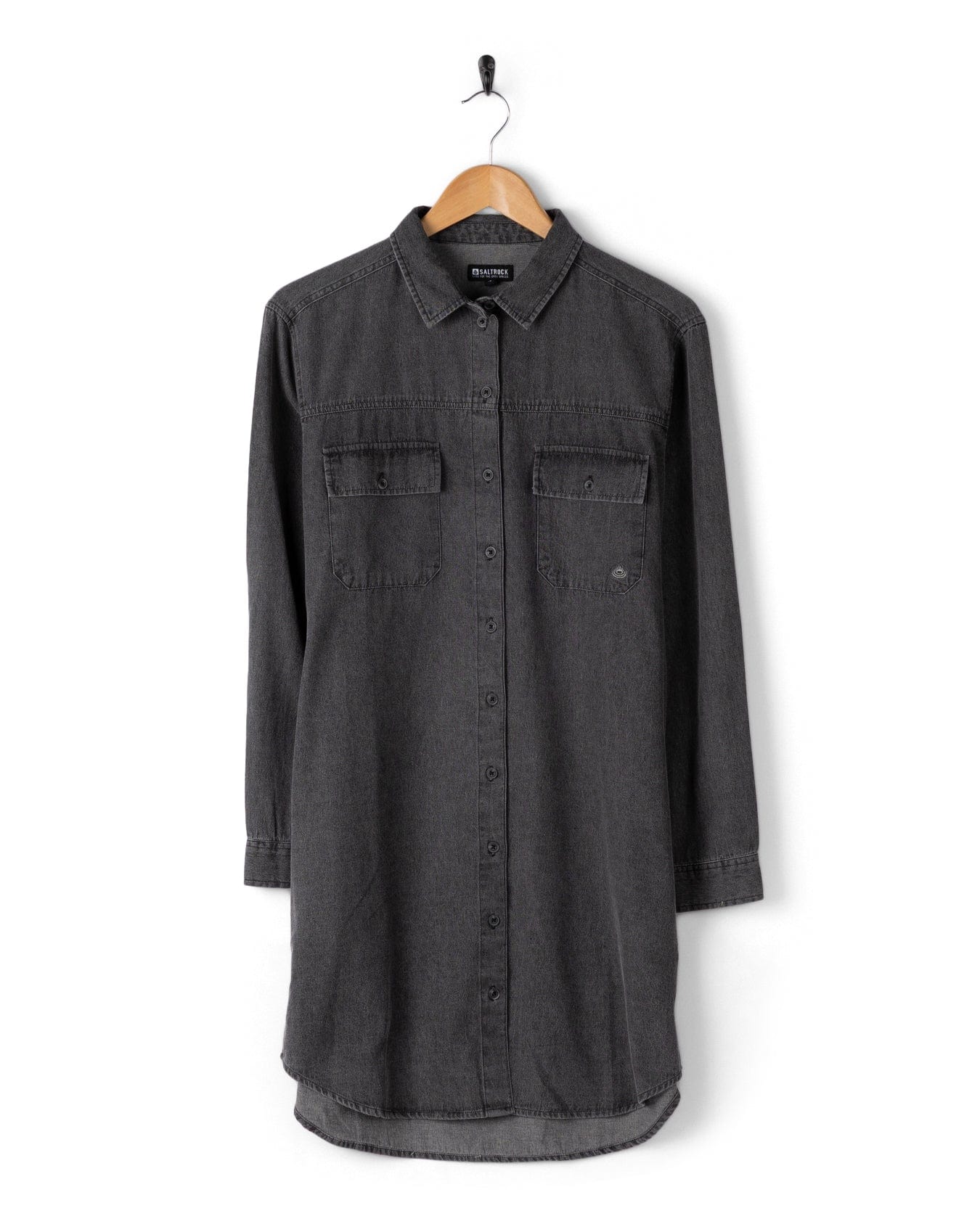 Lori - Womens Washed Denim Dress - Black