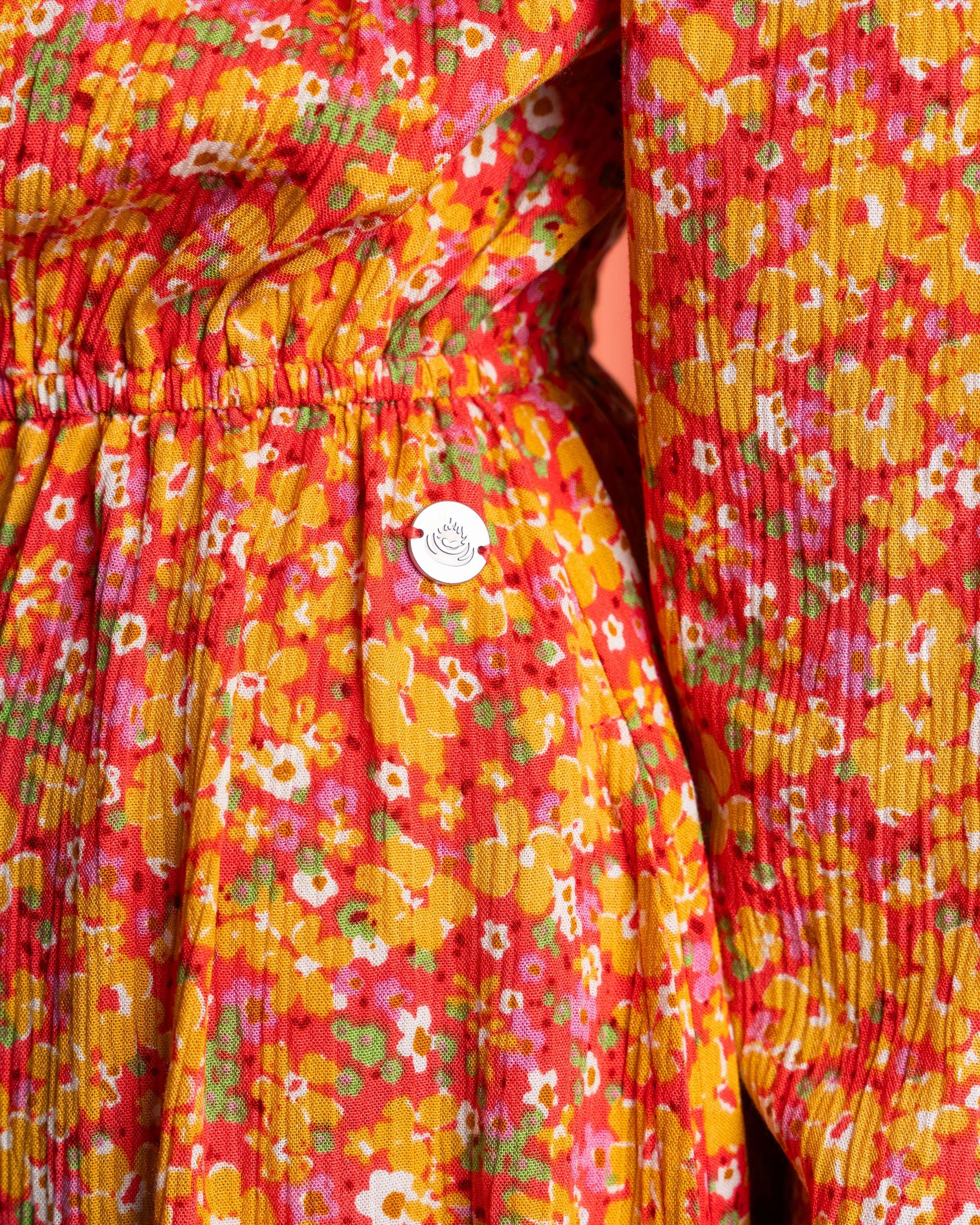 Nova - Womens Floral Midi Dress - Coral