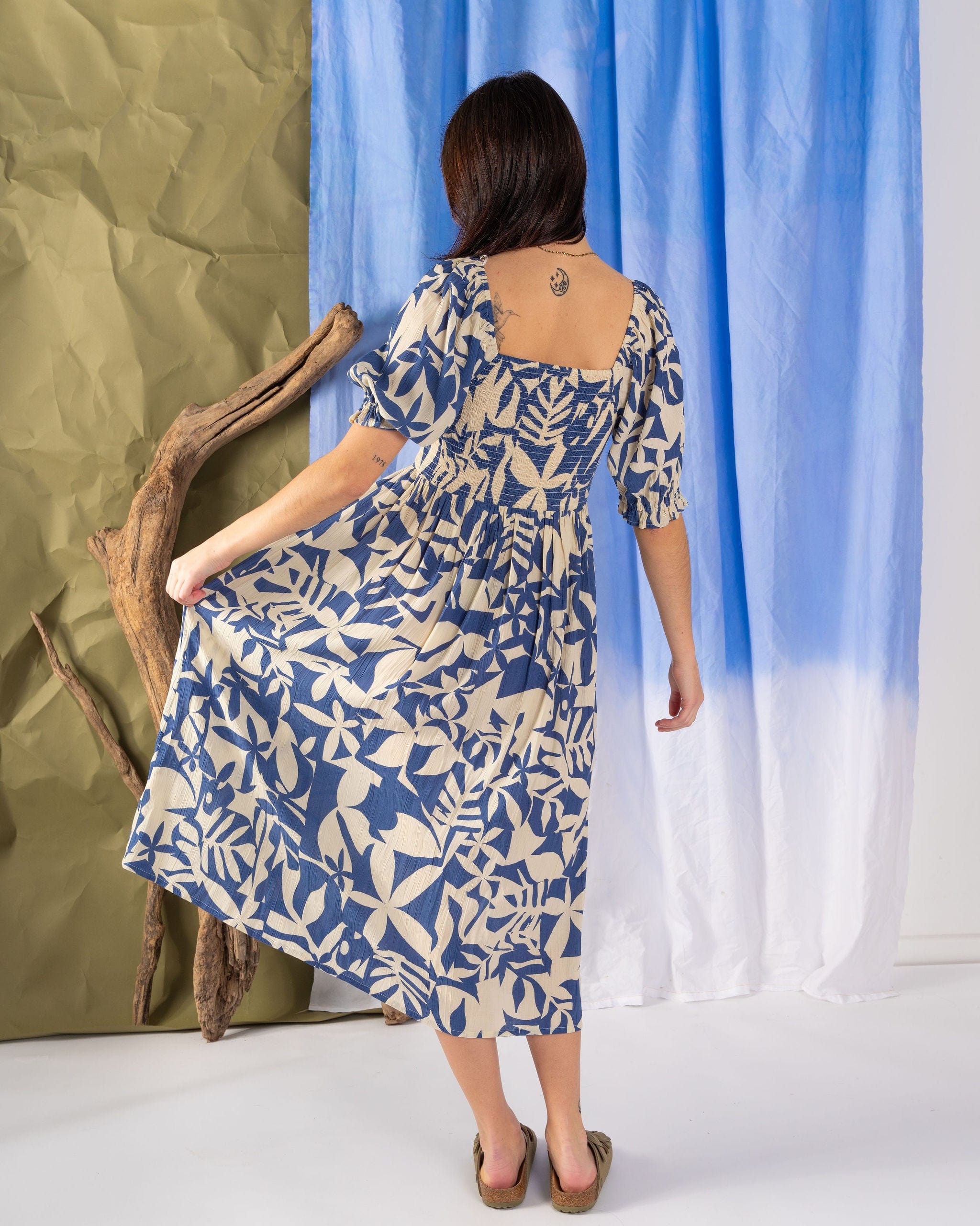 Balance Larran - Womens Midi Dress - Blue