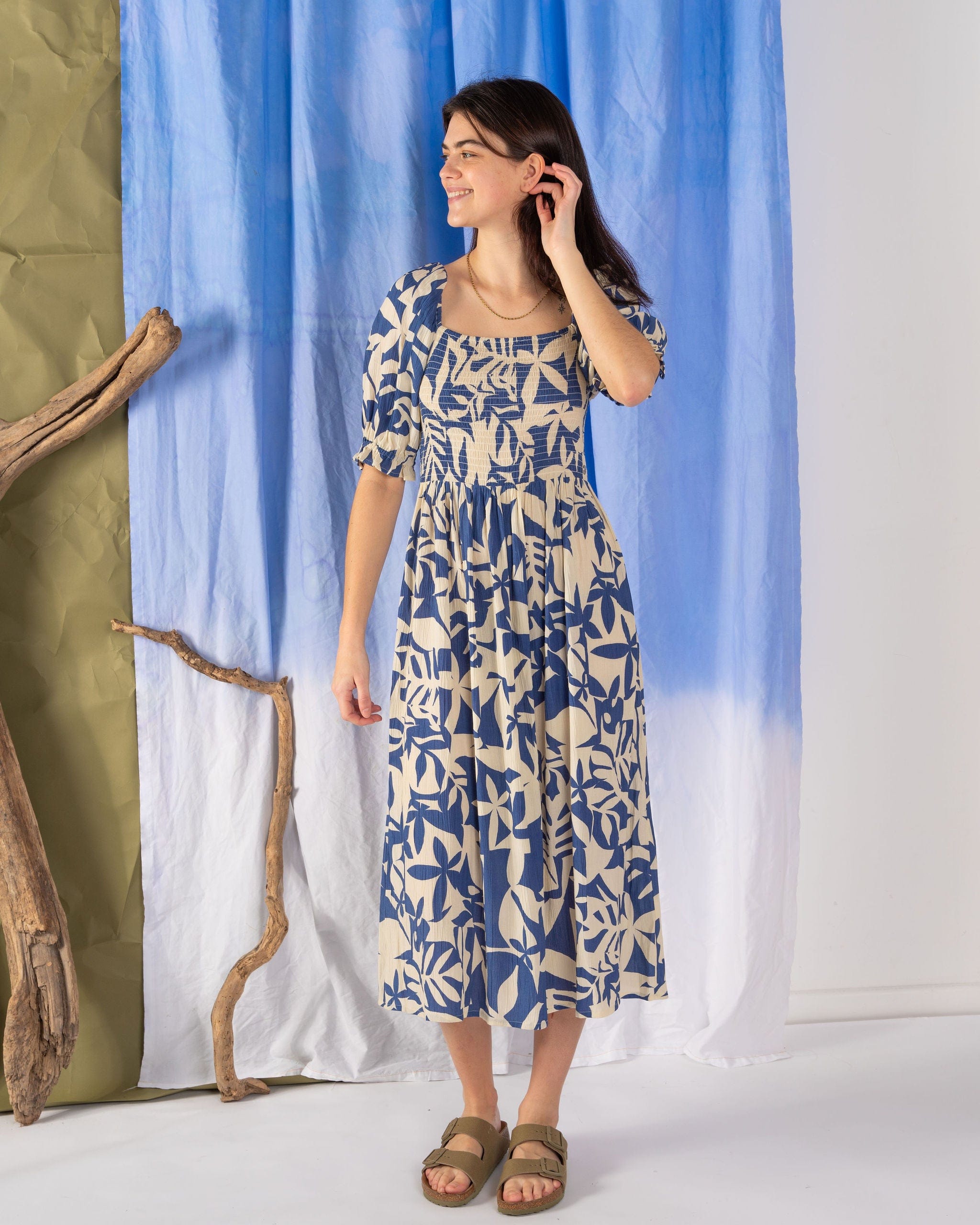 Balance Larran - Womens Midi Dress - Blue