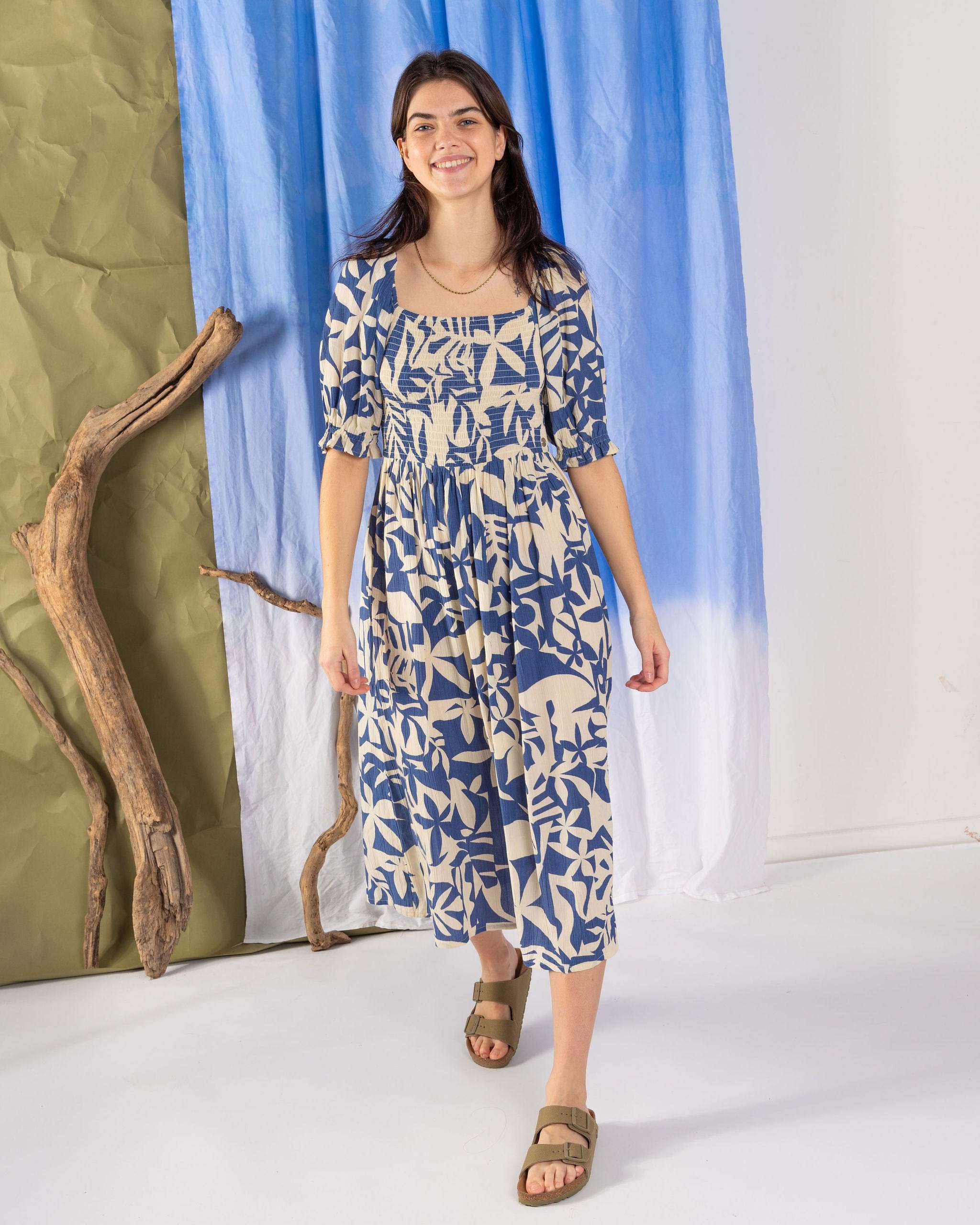 Balance Larran - Womens Midi Dress - Blue