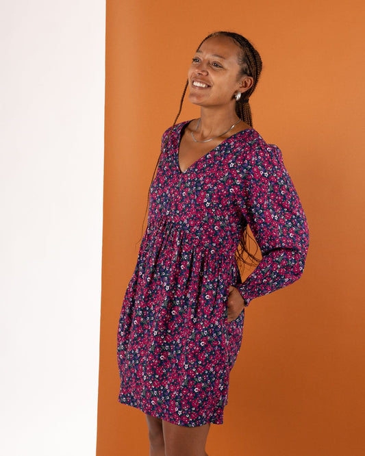 Ditsy - Mini Dress - Dark Pink