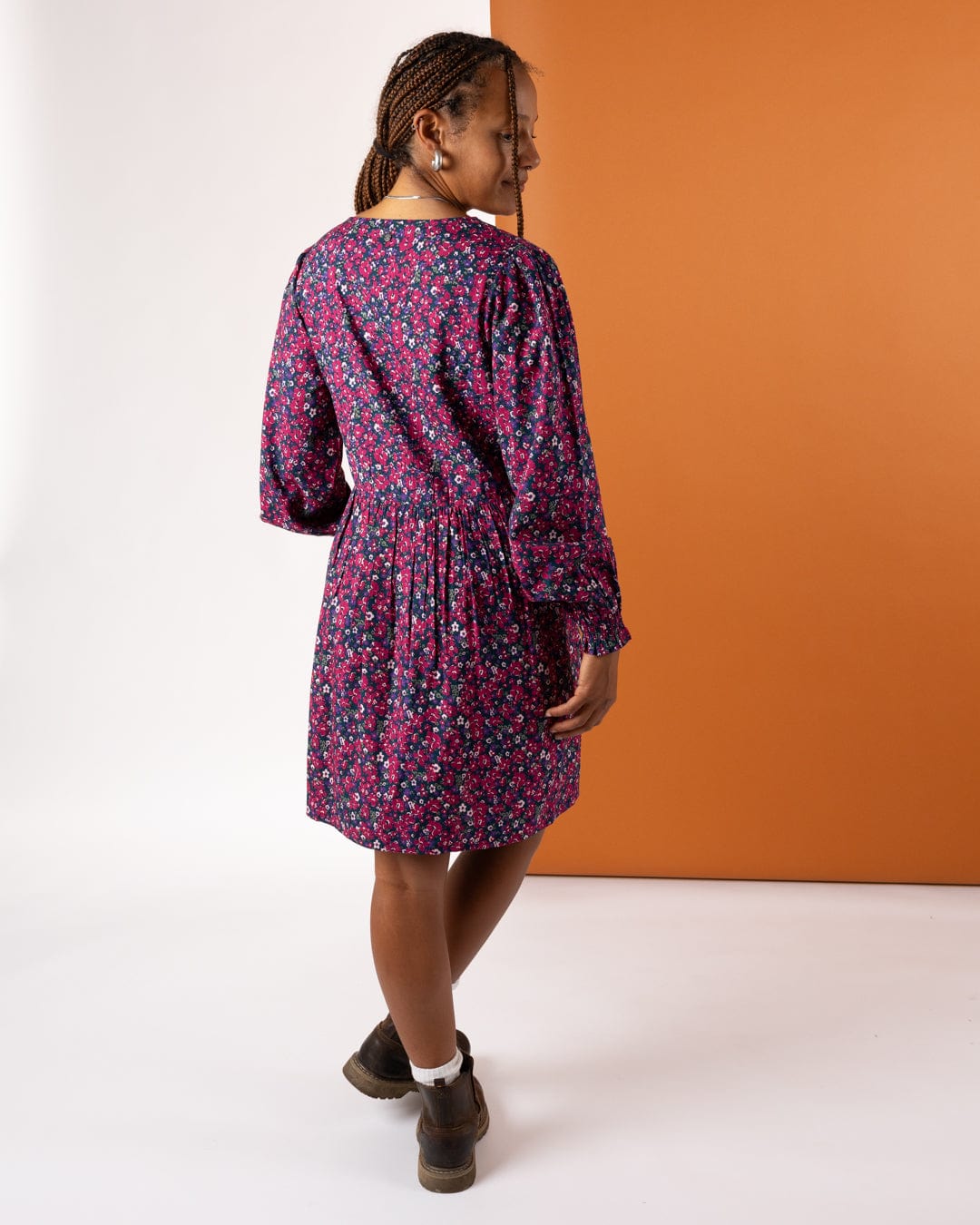 Ditsy - Mini Dress - Dark Pink
