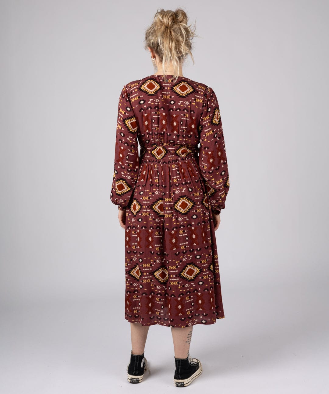 Sabina - Womens Midi Dress - Dark Pink