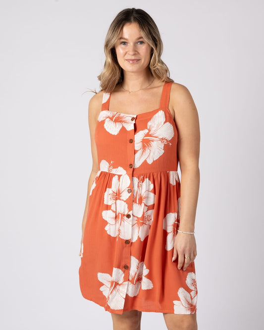 Mandaram Womens Mini Dress in Light Orange