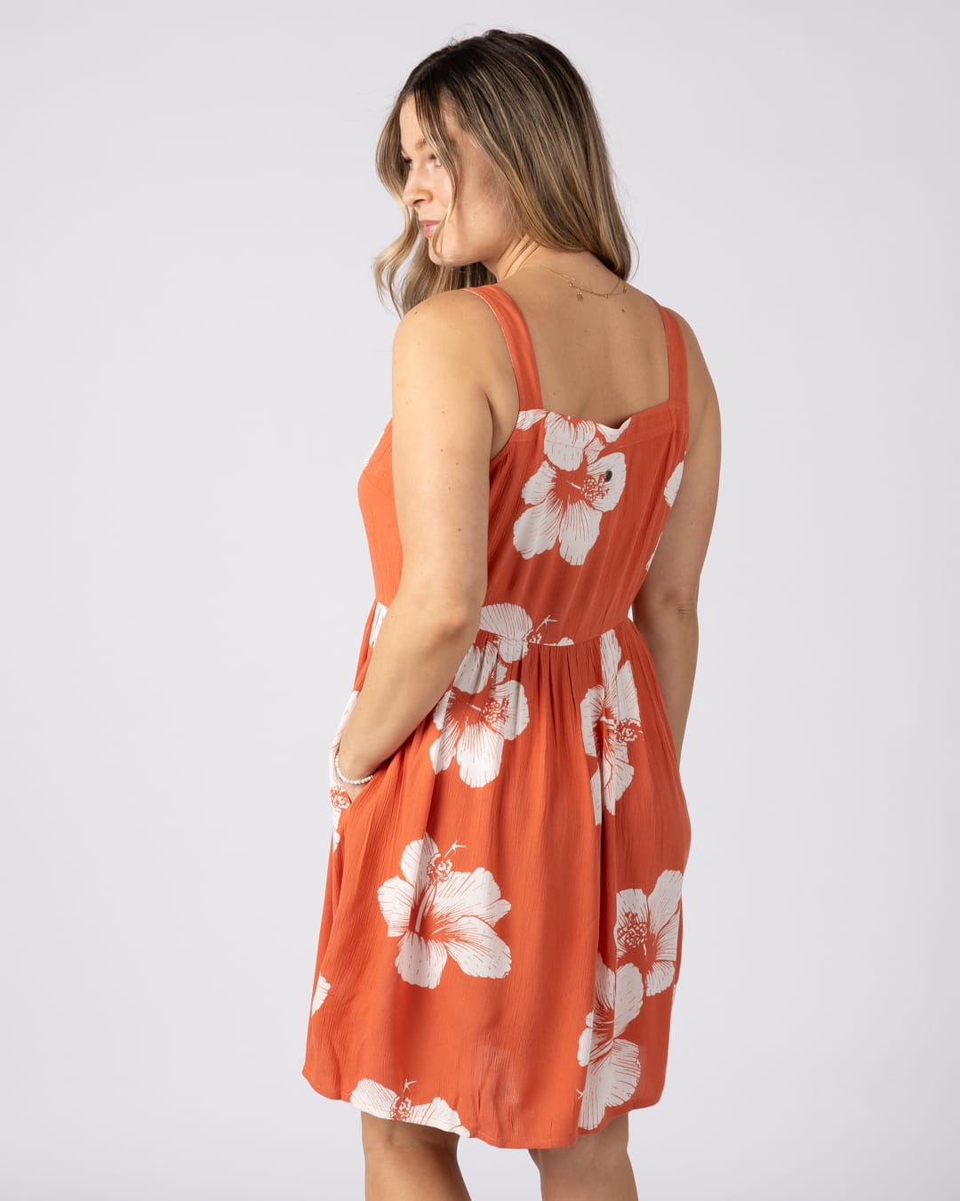 Mandaram Womens Mini Dress in Light Orange