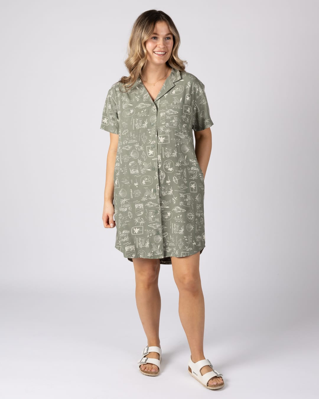 Island Life Womens Dress Light Green
