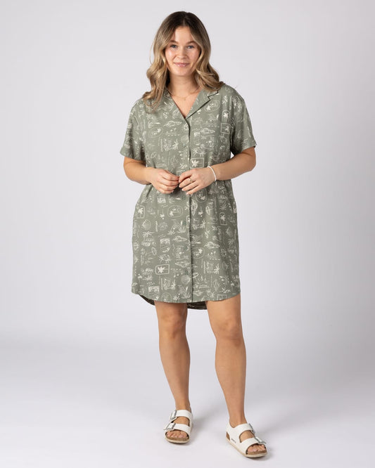 Island Life Womens Dress Light Green
