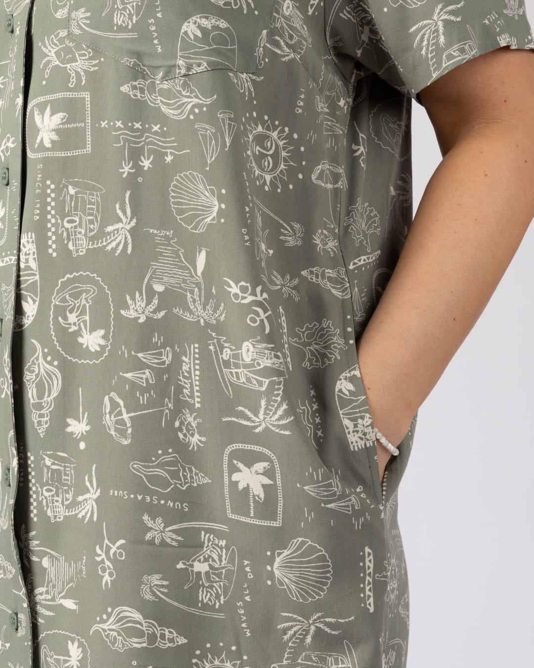 Island Life Womens Dress Light Green