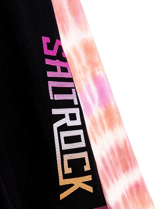 A Elektra Tex - Kids Tie Dye Long Sleeve T-Shirt - Black with the word Saltrock on it.