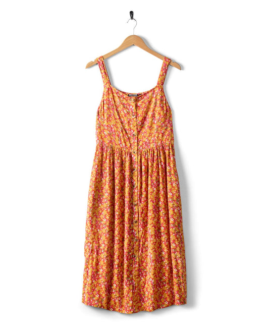 Emmy - Kids Strappy Floral Dress - Coral